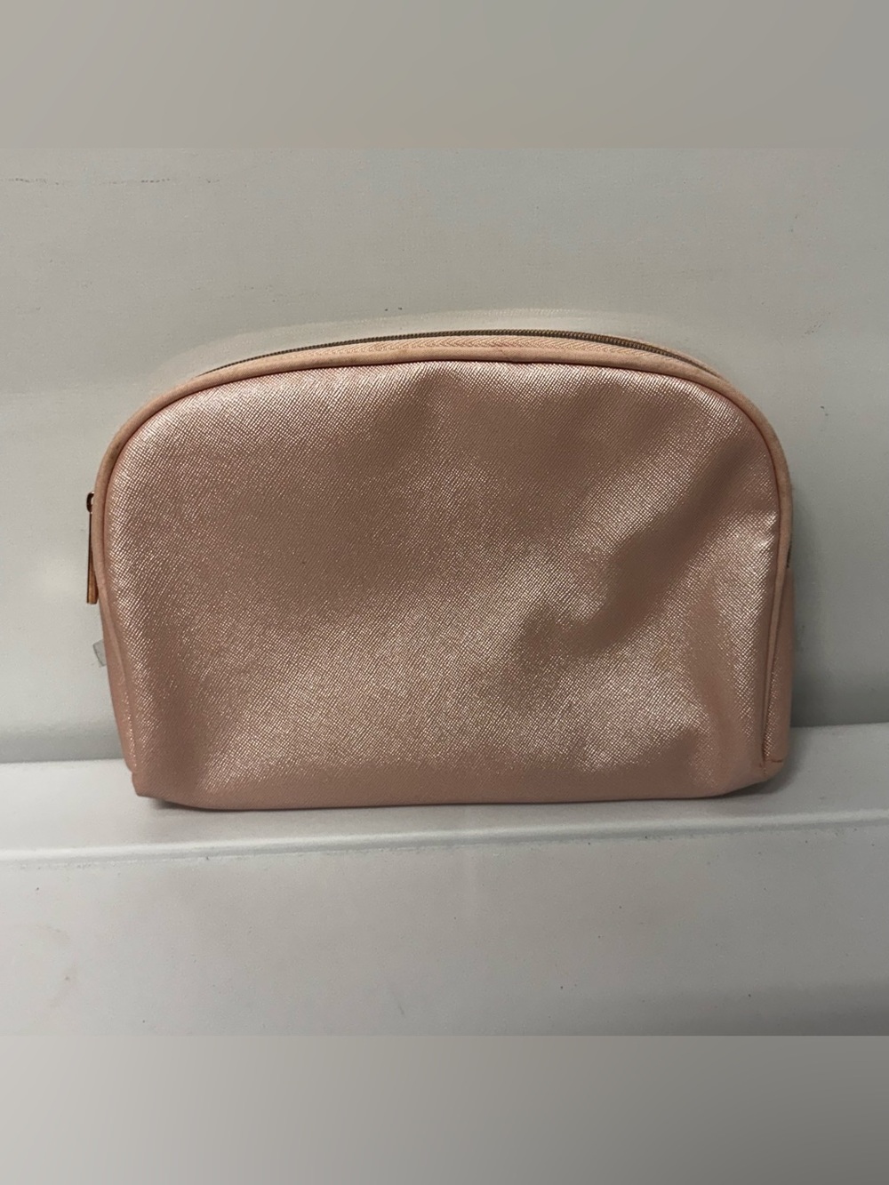 Metallic Rose Cosmetic Bag - Sleek Travel Makeup Pouch